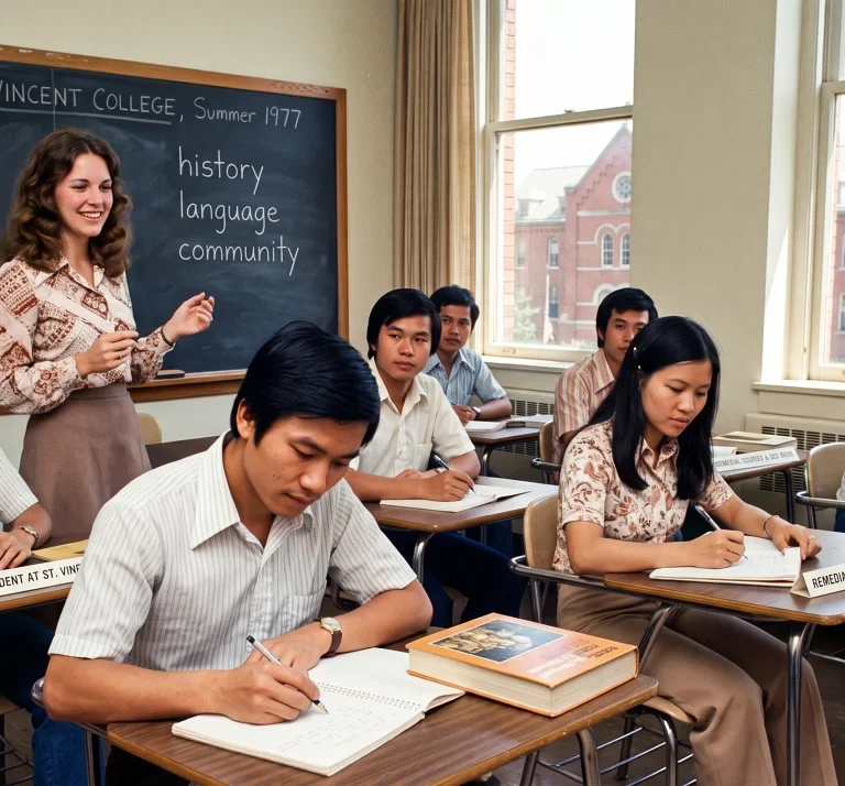 Vietnamese students in an ESL at St. Vincent College