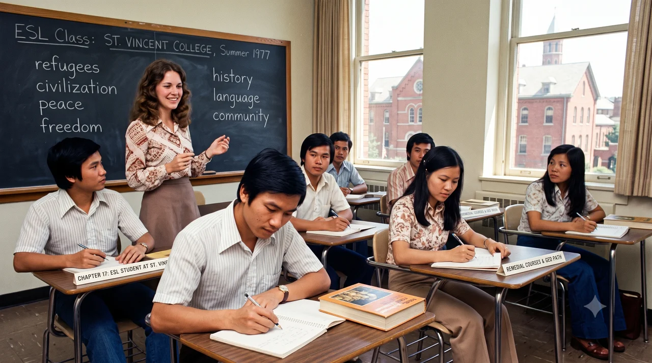 Vietnamese students in an ESL at St. Vincent College
