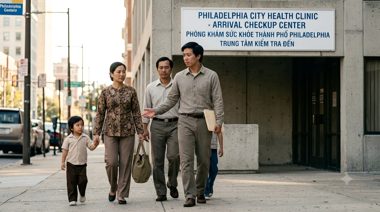 A refugee family had an appointment at the Philadelphia Health Clinic for a checkup upon arrival