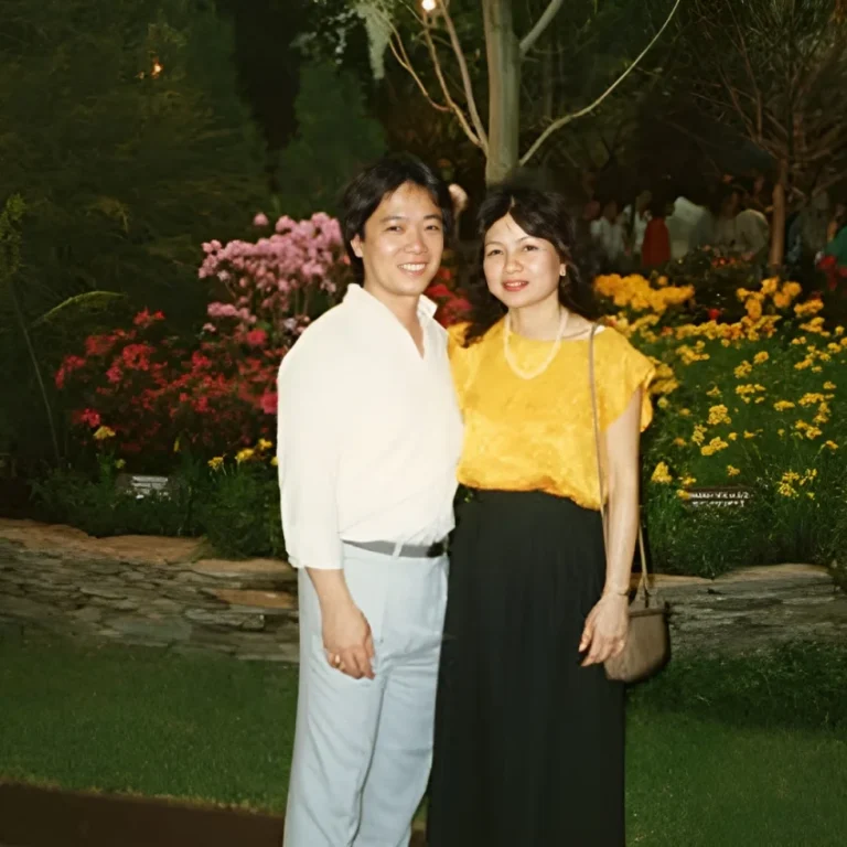 An Asian couple on a date visiting a Philadelphia flower show