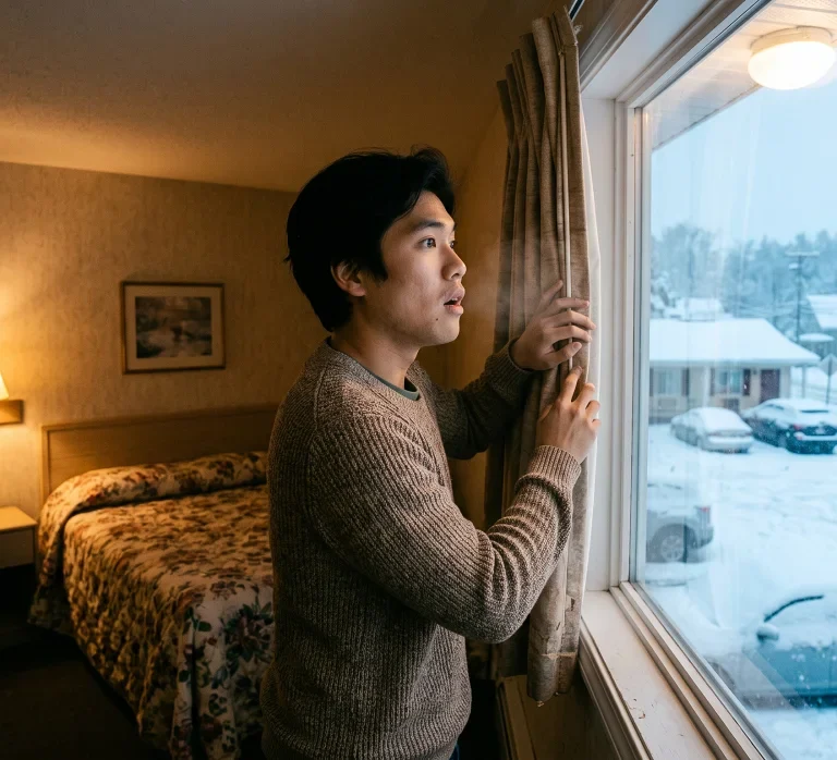A Vietnamese refugee saw his first time seeing snow