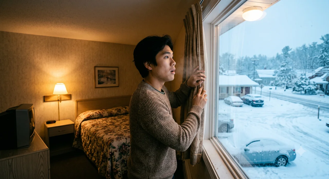 A Vietnamese refugee saw his first time seeing snow